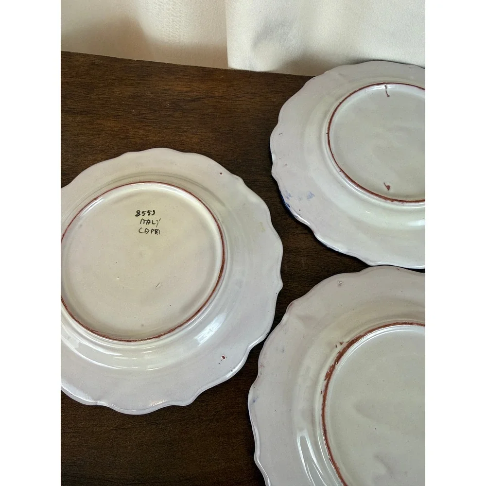 VTG Capri‎ Italy Set FOUR Floral Stoneware 7